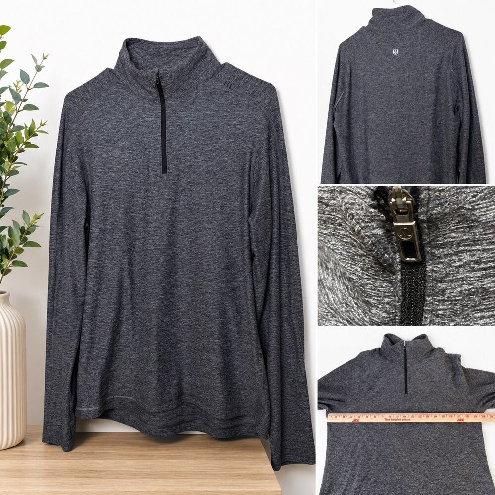 Lululemon Metal Vent Tech 1/2 Zip Pullover Mens L Gray Spring Golf Performance